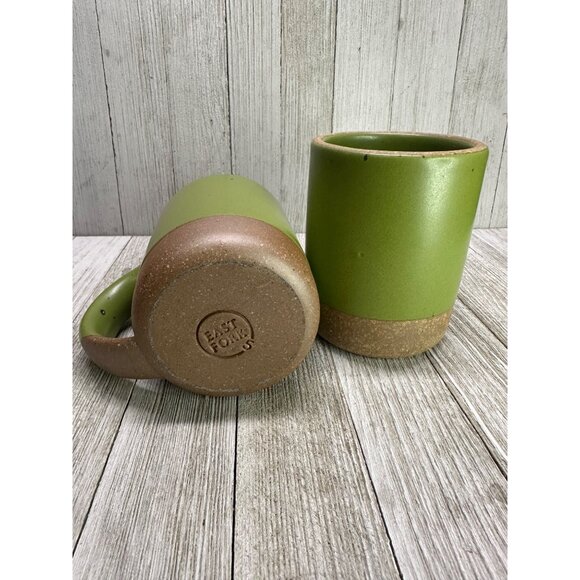 Vtg Style East Fork Pottery Mug Fiddlehead Green Retired Color 4.25" Tall Set 2 - Picture 9 of 10